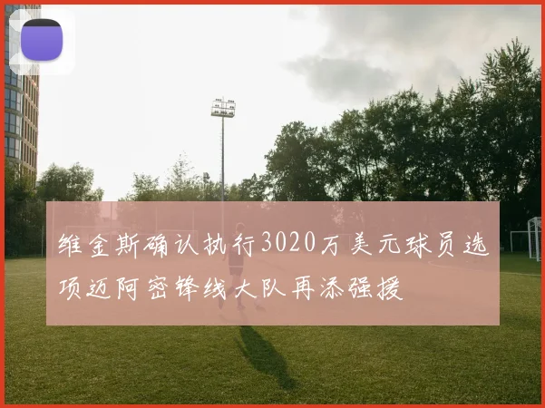 维金斯确认执行3020万美元球员选项迈阿密锋线大队再添强援